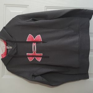 Under Armour Cold Gear Long Sleeve Pullover Hoodie Sweatshirt Gray Size SM/P